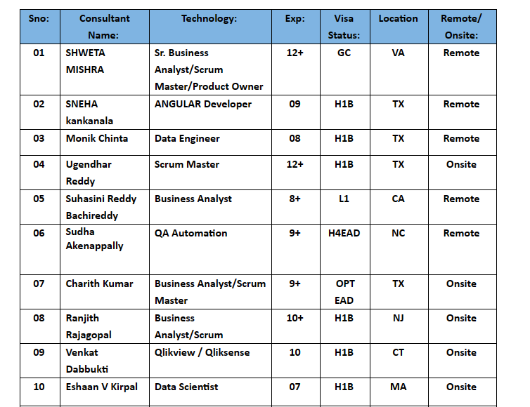 Sr. Salesforce BA hotlist
