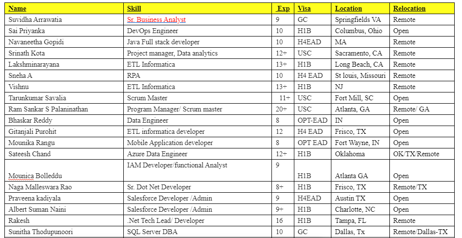 Sr. Business Analyst Jobs Hotlist