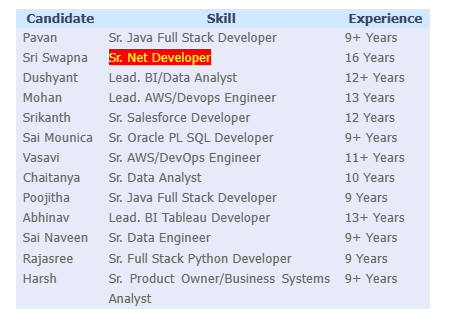 Sr. Net Developer Jobs Hotlist