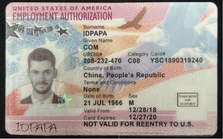 United States of America Driver's License watermark with ID Papa
